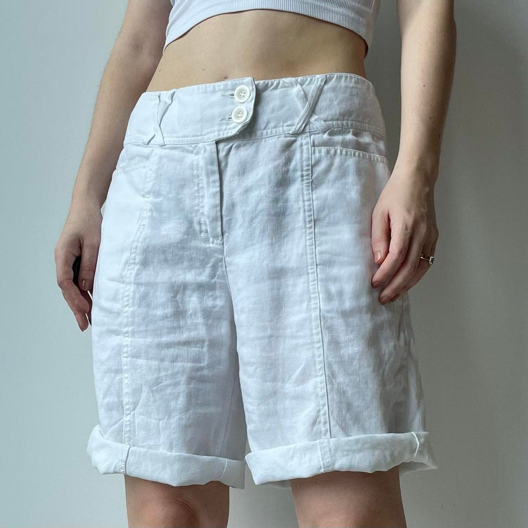 White linen shorts - UK 10