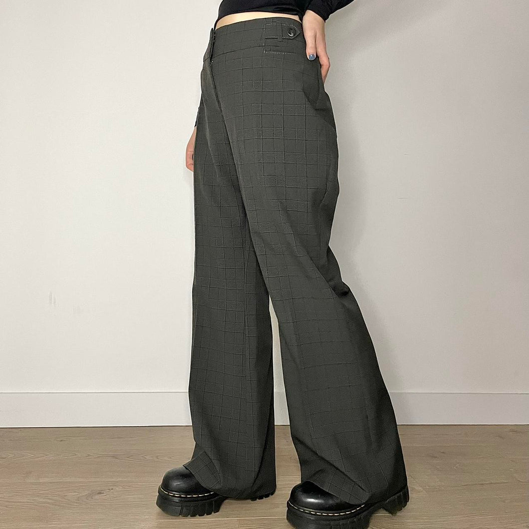 Petite check flared trousers - UK 14