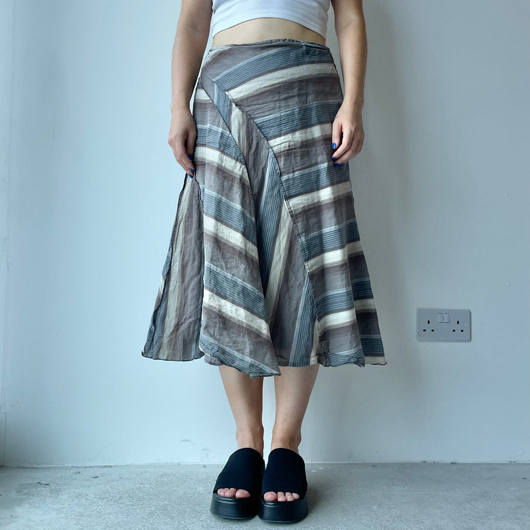 Y2K striped midi skirt - UK 14
