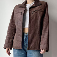 Load image into Gallery viewer, Brown suede jacket - UK 14
