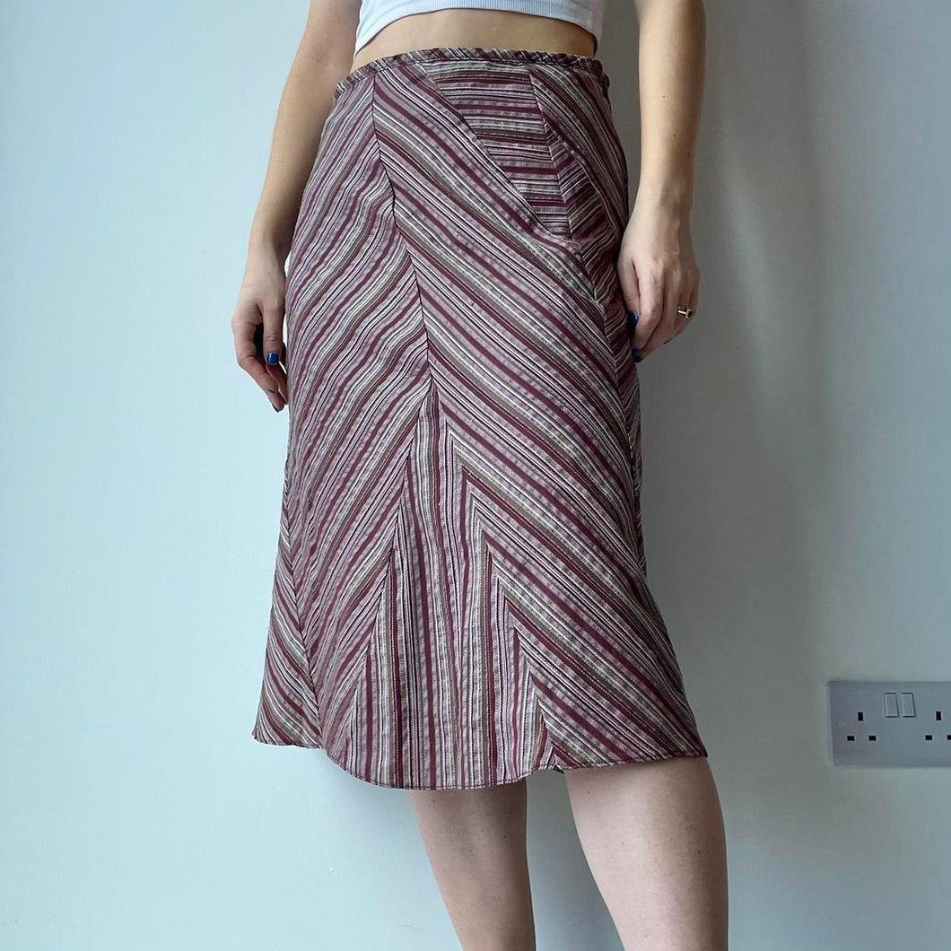 Y2K stripey midi skirt - UK 8/10